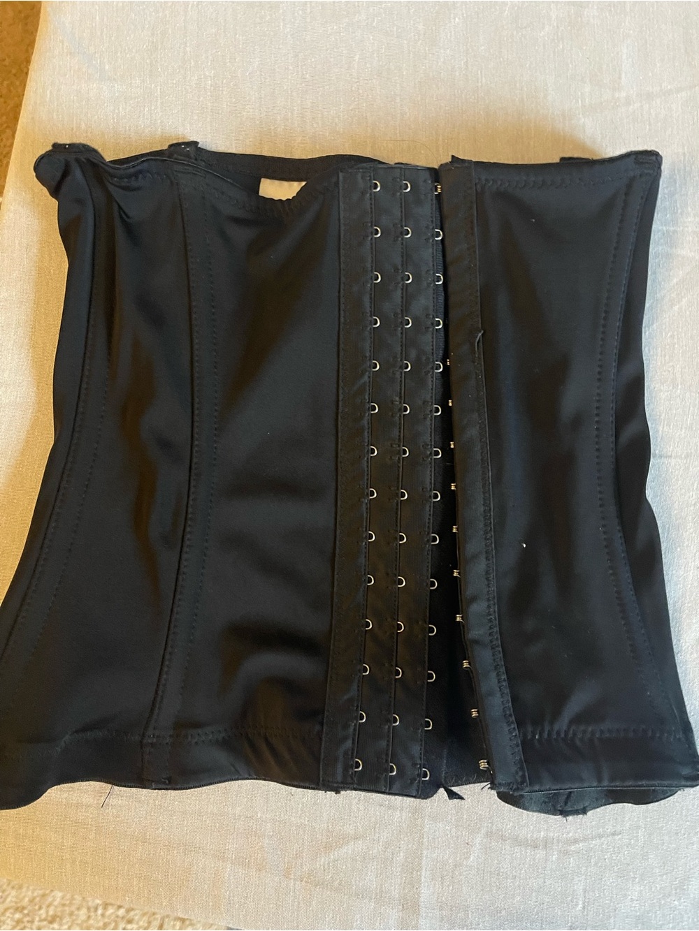 Black Corset Top with Front Hook Closure - Picture 4 of 5